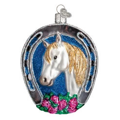 Old World Christmas Winner Horseshoe Equestian Champion Ornament