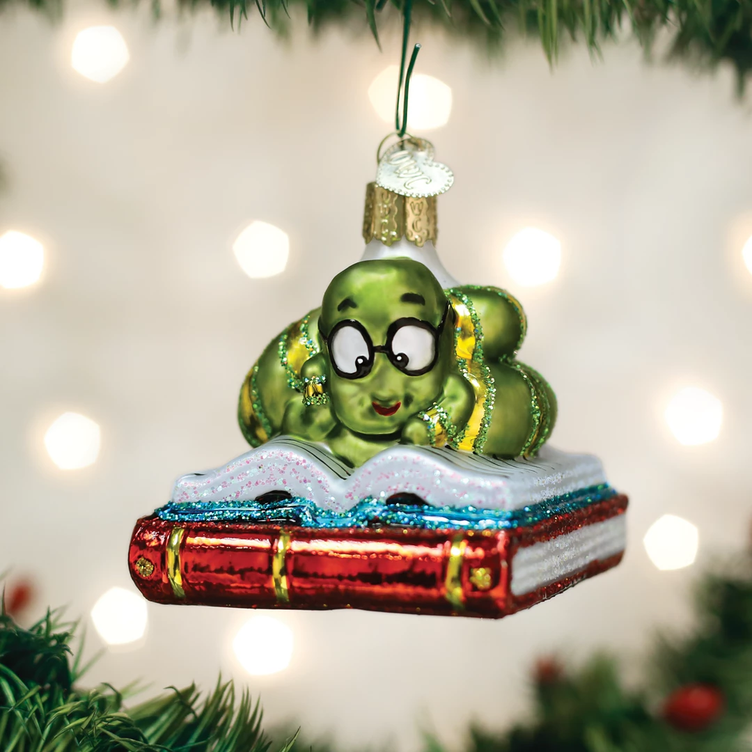 Old World Christmas Benjamin The Bookworm Ornament