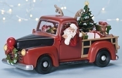 Roman Santa Pickup Truck Music Box