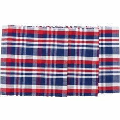 TheHolidayBarn.com Red, White & Blue Plaid Table Runner