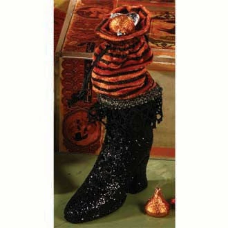 Bethany Lowe Glittered Witch Boot