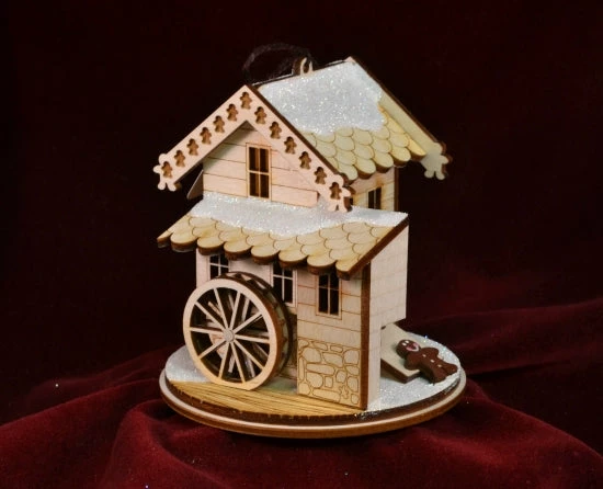Ginger Cottages Gingerbread Grist Mill Balsa Wood Ornament Christmas
