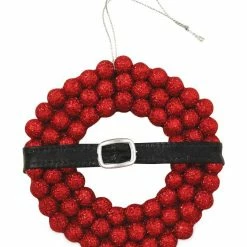 Bethany Lowe Retro Santa Belt Wreath Ornament