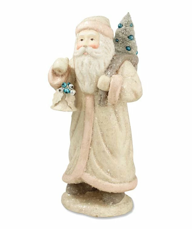 Bethany Lowe Pastel Santa With Bell