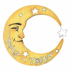 Creative Co-Op Trick Or Treat Moon Sign - 17" Halloween