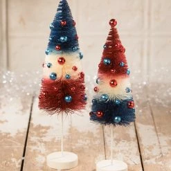 Bethany Lowe New! Americana Rocket Bottle Brush Trees