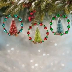 Bethany Lowe Beaded Wreath With Tree Ornaments