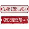Raz Candy Cane Lane And Gingerbread Street Signs