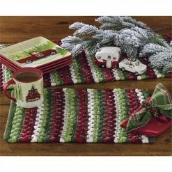 Park Hill Cozy Christmas Cotton Weave Placemats New!