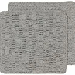 TheHolidayBarn.com Crocheted Dishcloths, Gray