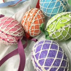 TheHolidayBarn.com New! Purple Sugar Lattice Egg Ornament