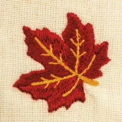 Primitives By Kathy New! Embroidered Fall Leaves Linen Table Runner