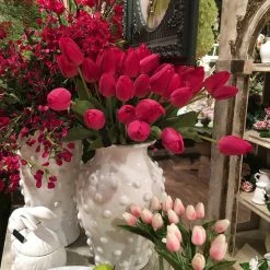 K&K Interiors Realistic Tulips, Fuchsia