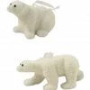 Bethany Lowe Flocked Polar Bear Ornaments