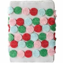 Creative Co-Op Christmas Fun Felt Circle Garland - Red, Pink, Blue, Green