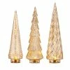 Raz Gold Mercury Glass Trees With Lights New!