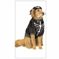Mary Lake-Thompson Golden Retriever In Pirate Costume Towel