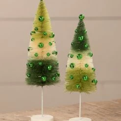 Bethany Lowe Green Tricolored Bottle Brush Trees