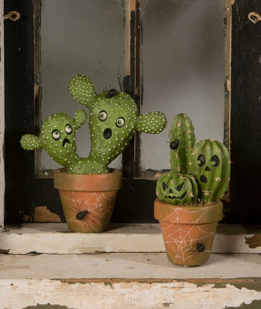 Bethany Lowe Potted Cacti O'Lantern