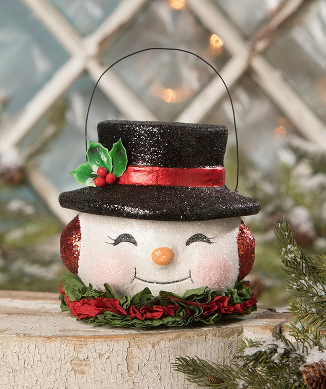 Bethany Lowe New! Happy Retro Snowman Bucket