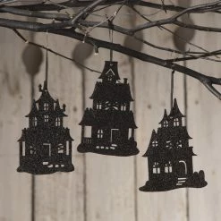 Bethany Lowe Haunted House Silhouette Ornaments