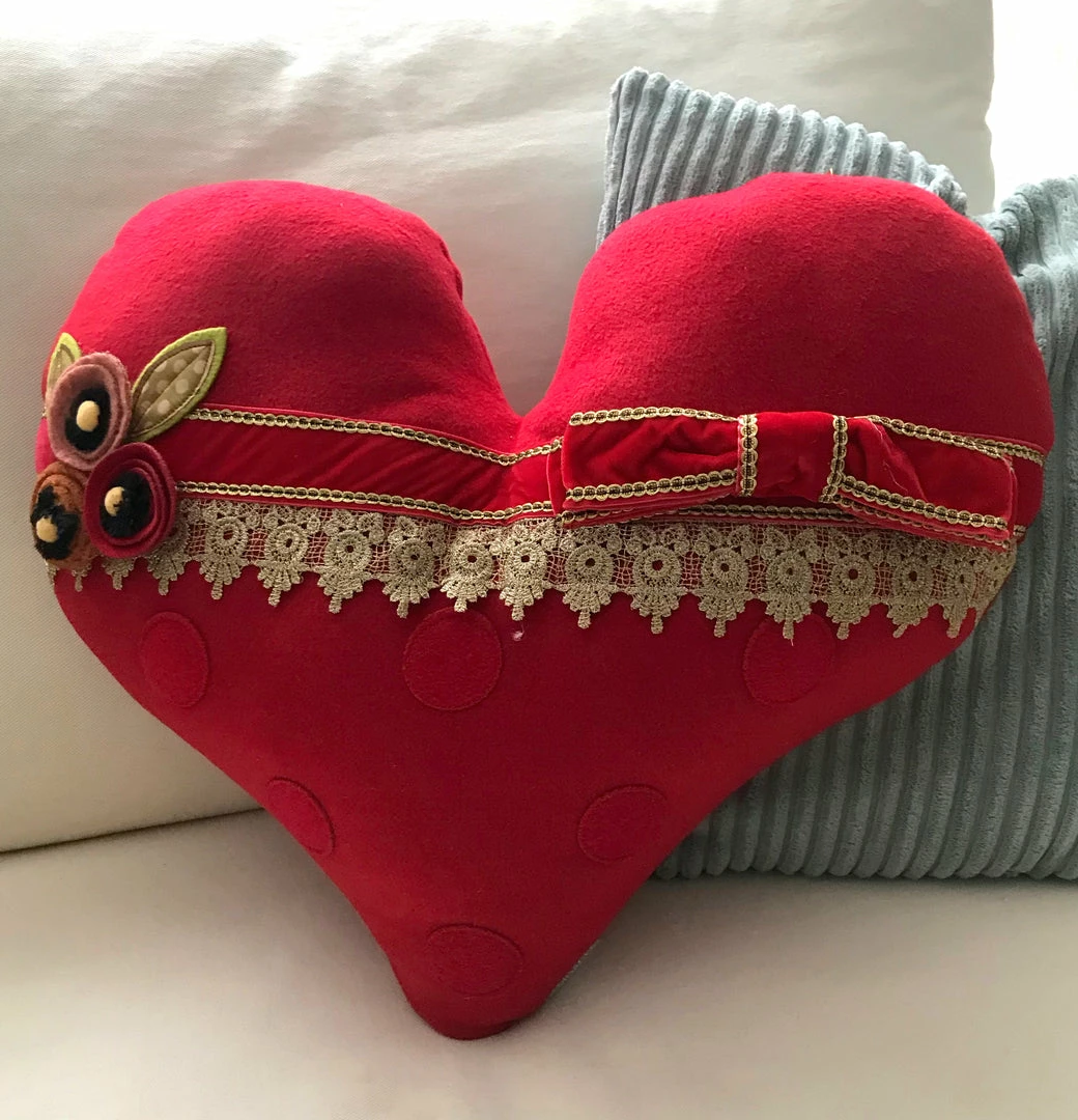 Demdaco New! Heart-Shaped Pillow