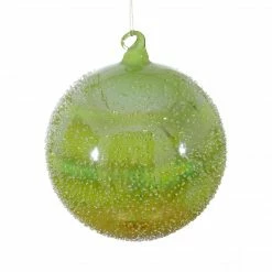 Winward New! Jim Marvin Beaded Green Art Glass Ornaments