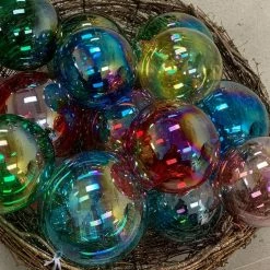 TheHolidayBarn.com New! Jim Marvin Aqua Bottle Glass Ball Ornaments