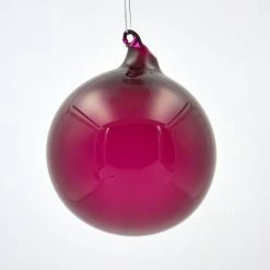 TheHolidayBarn.com New! Jim Marvin Burgundy Bubblegum Glass Ornaments