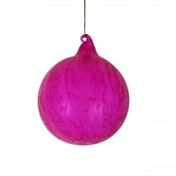 TheHolidayBarn.com New! Jim Marvin Fuchsia Marble Ice Glass Ball Ornaments