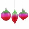 Winward Jim Marvin Green Fuchsia Ombre Kismet Glass Ornaments New!