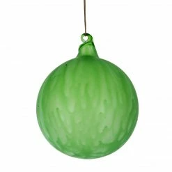 TheHolidayBarn.com Jim Marvin Mint Green Marble Ice Glass Ball Ornaments