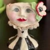 Teyros New! Lady Head Art Pottery Container, Scarlett