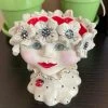 Teyros New! Lady Head Art Pottery Container, Daisy Ruff 2