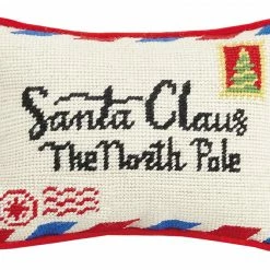 TheHolidayBarn.com Letter To Santa Needlepoint Pillow