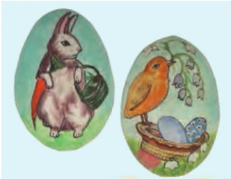 Bethany Lowe Paper Mache Easter Egg Ornaments