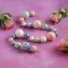 Glitterville Marbled Art Glass Garland New!