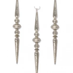 Bethany Lowe Large Mercury Glass Icicle Finial Ornaments - 13.5"
