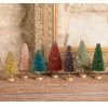 Bethany Lowe Mini Jewel Tone Bottle Brush Trees New!