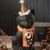 Bethany Lowe New! Black Cat Soiree, Paper Mache
