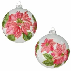 Raz New! Pink Poinsettia Ball Ornaments