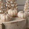Bethany Lowe Polka Dot Pumpkin Luminaries, Ivory & Gold