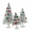 Cody Foster New! Powdered Snow Covered Bristle Trees With Multi Color Balls