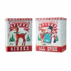 Raz New! Retro Christmas Spice Tins
