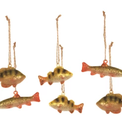 Sage & Co. River Fish Glass Ornaments Christmas