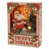 Raz Retro Santa Lighted Shadowbox New!