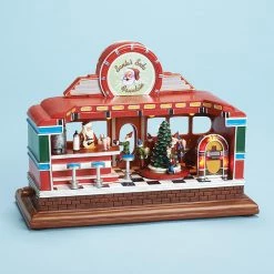 The Holiday Barn Christmas Music Boxes Santa's Soda Fountain Music Box