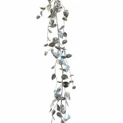 TheHolidayBarn.com Shining Silver Ivy Garland New!
