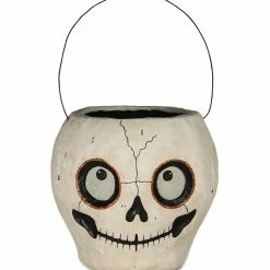 Bethany Lowe Skull Bucket, Paper Mache