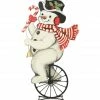 Bethany Lowe Retro Snowman On Unicycle New!